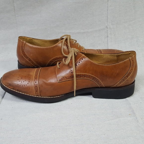 Sandro Moscoloni Oxfords Shoes Mens Sz 13 D Brown Leather Brogue Cap Toe 220147 - Picture 7 of 10